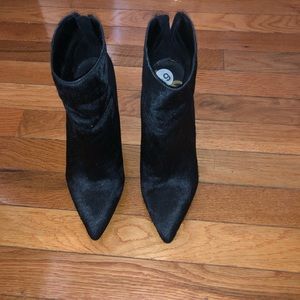 Black Booties with Gold Heel